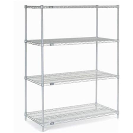 Designed To Furnish Nexel Chrome Wire Shelving - Chrome - 48 x 24 x 63 in. DE3503107